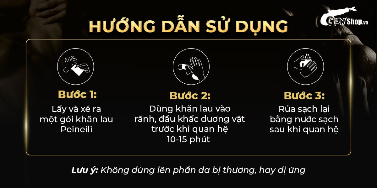 Khăn Lau Peineili Kéo Dài Thời Gian Hộp 12 Cái Hỗ Trợ Xuất Tinh Sớm
