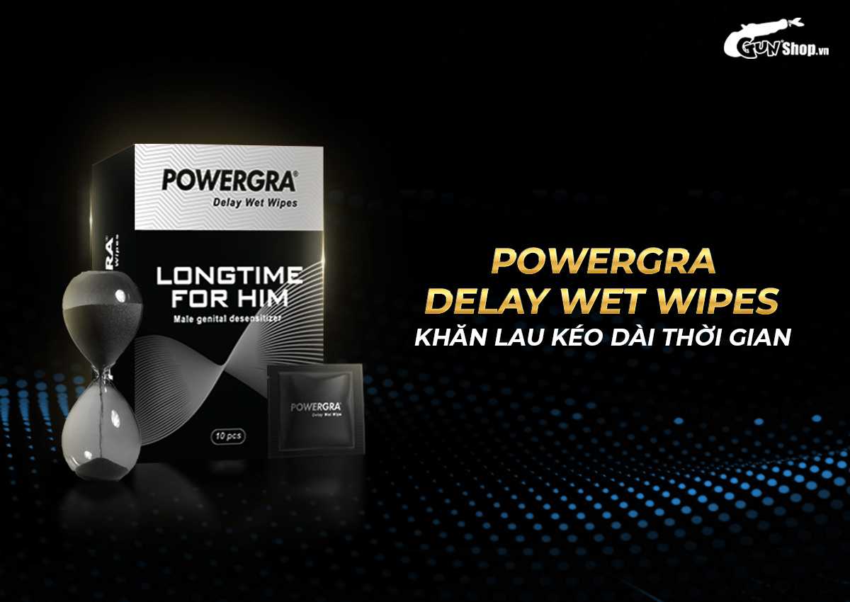 Khăn lau Powergra Delay kéo dài thời gian quan hệ hộp 10 cái tiện lợi