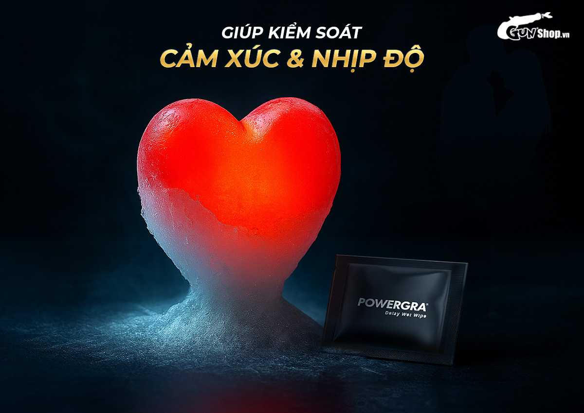 Khăn lau Powergra Delay kéo dài thời gian quan hệ hộp 10 cái tiện lợi
