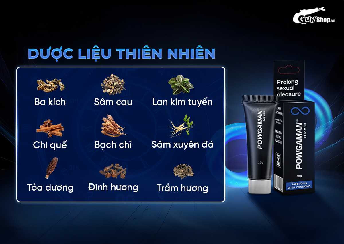 Gel Bôi Chống Xuất Tinh Sớm Powgaman Chiết Xuất Thảo Dược