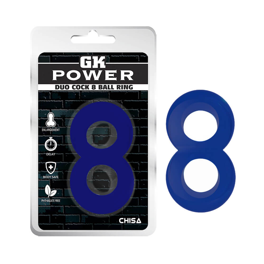 Vòng đeo Chisa Duo Cock 8 Ball Ring Blue tăng khoái cảm 