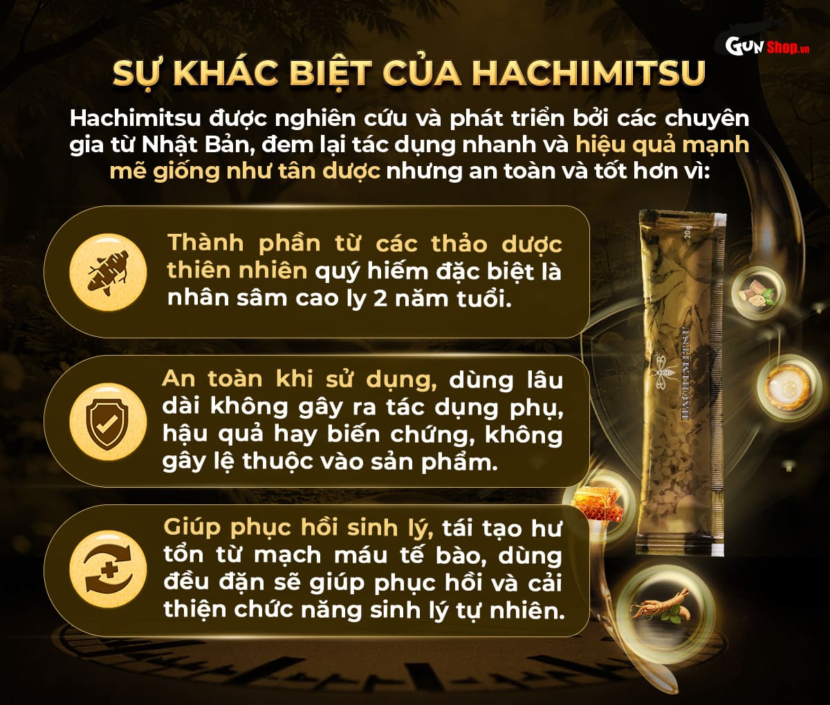 Tinh chất Hachimitsu tăng cường sinh lý nam giới hiệu quả