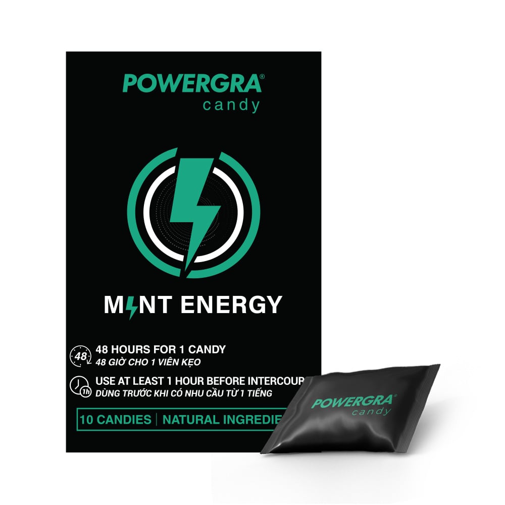 Kẹo bạc hà Powergra Mint Energy tăng cường sinh lý hộp 10 viên 