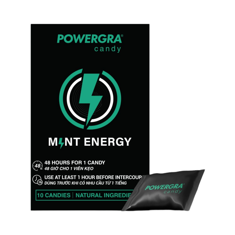  Giá sỉ Kẹo bạc hà Powergra Mint Energy tăng cường sinh lý - Hộp 10 viên  chính hãng 