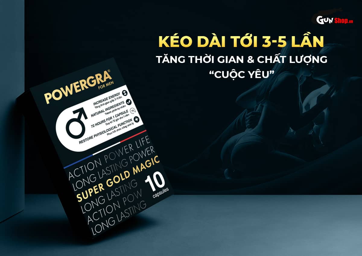 Viên uống Powergra For Men tăng kích thước, kéo dài thời gian quan hệ