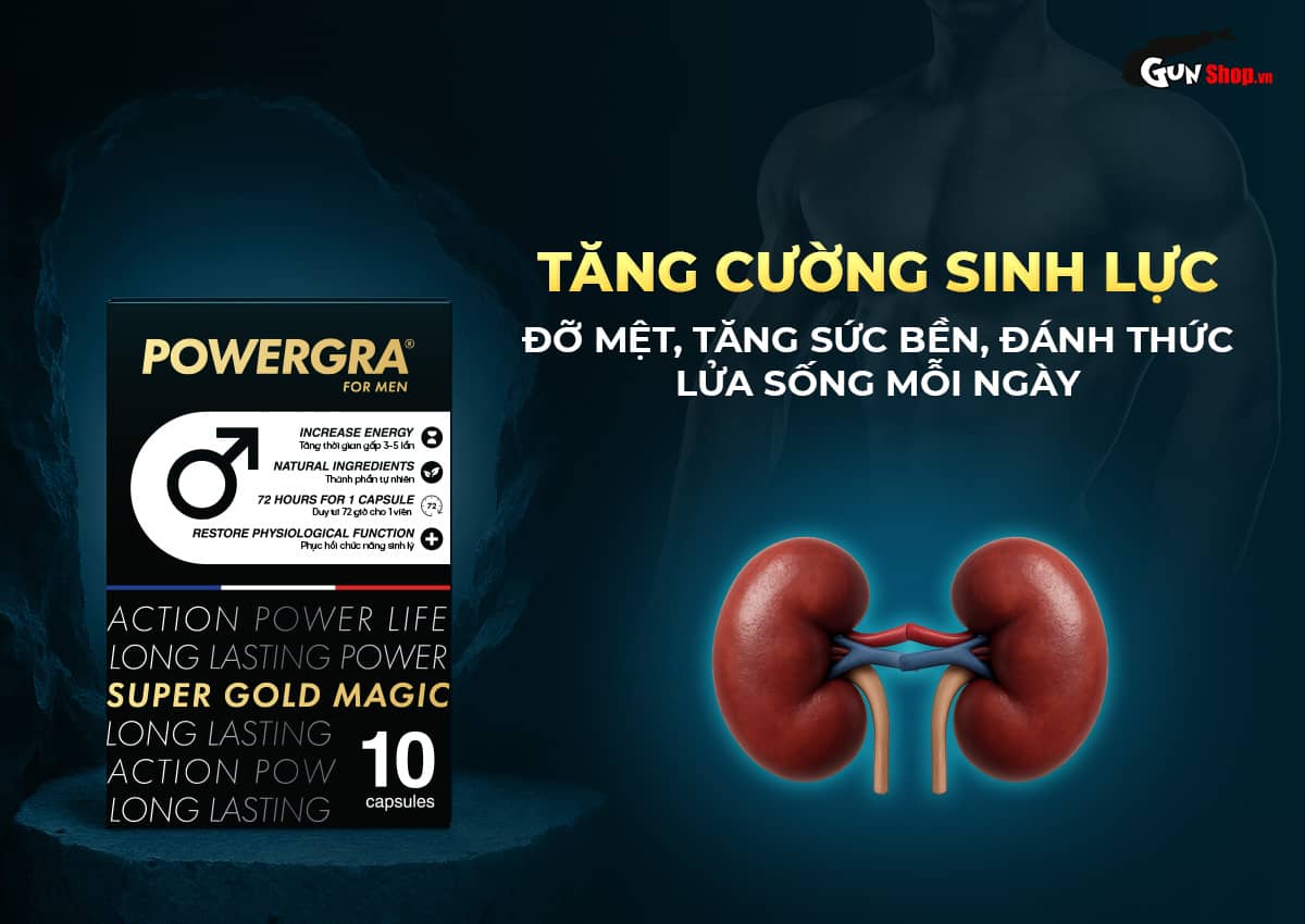 Viên uống Powergra For Men tăng kích thước, kéo dài thời gian quan hệ