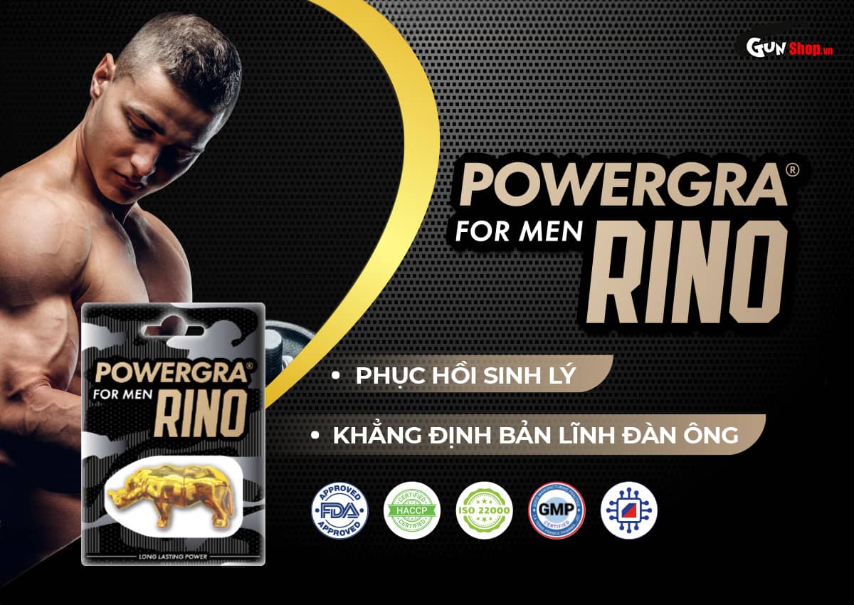 Viên uống Powergra For Men Rino tăng cường sinh lý kéo dài quan hệ