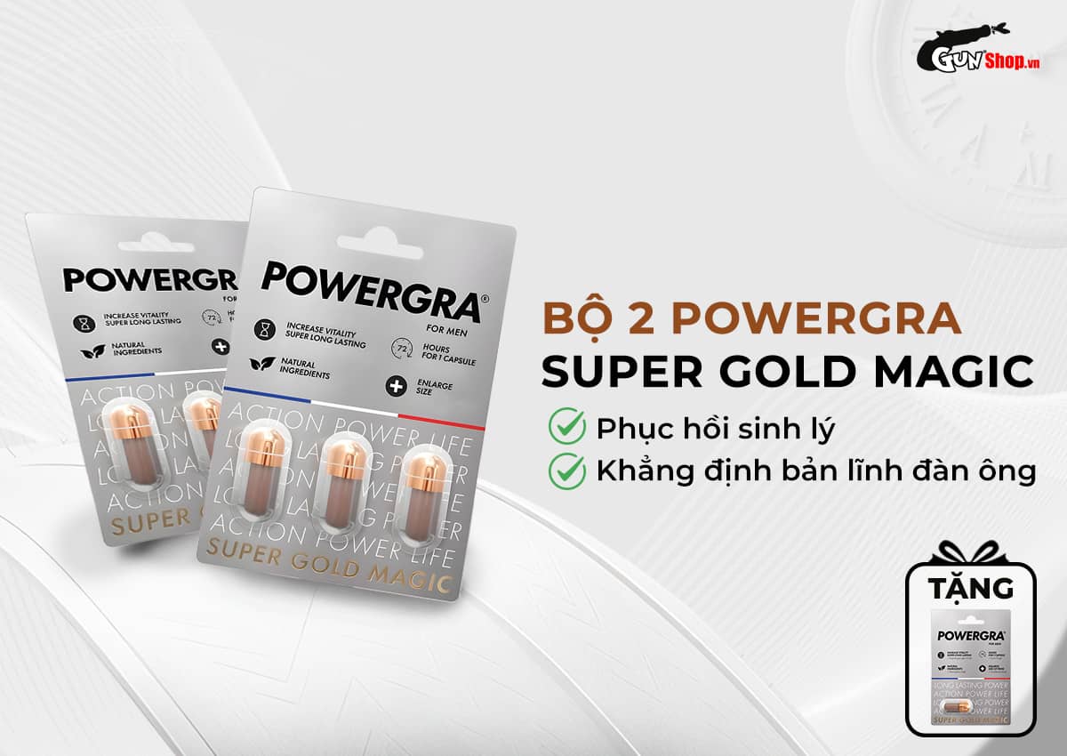 Bộ 2 Vỉ Powergra For Men Kéo Dài Thời Gian Tăng Kích Thước Tặng Quà
