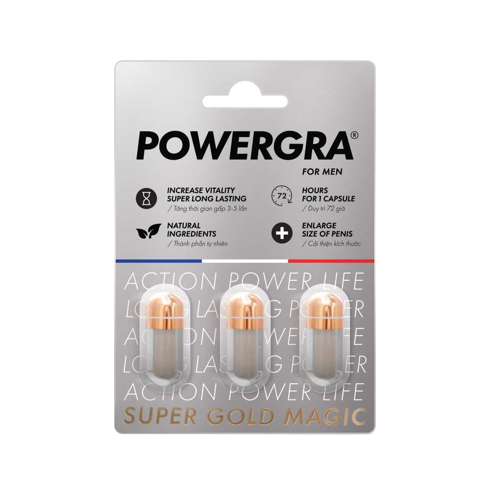Viên uống Powergra for Men tăng kích thước kéo dài thời gian hiệu quả 