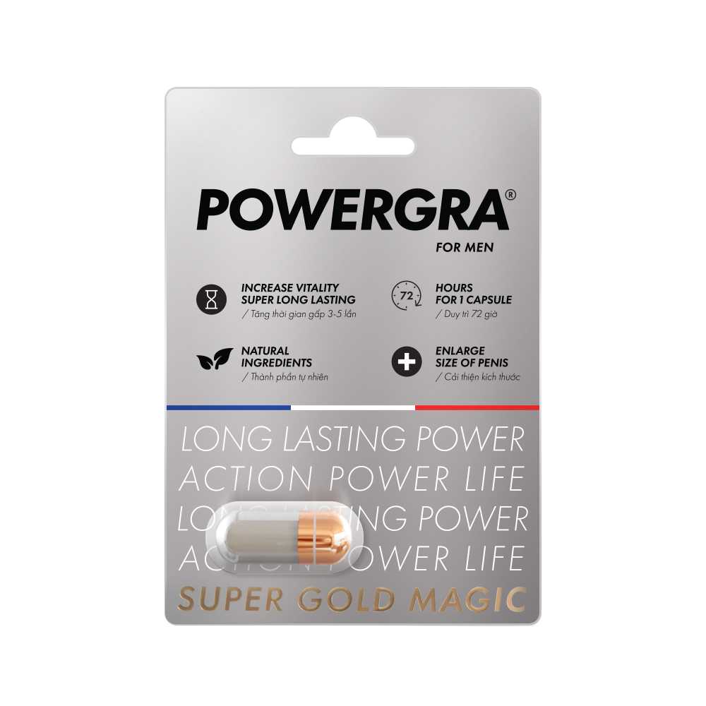Viên uống tăng kích thước Powergra For Men kéo dài thời gian hiệu quả 