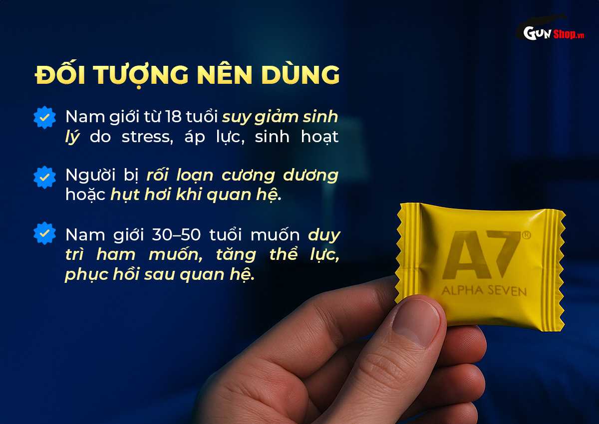 Kẹo nhân sâm Alpha Seven A7 tăng cường sinh lý nam hiệu quả