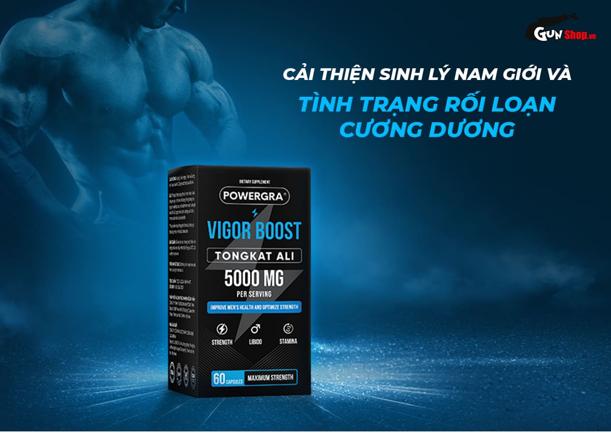 Powergra Vigor Boost TongKat Ali 60 viên tăng cường sinh lý nam mạnh mẽ