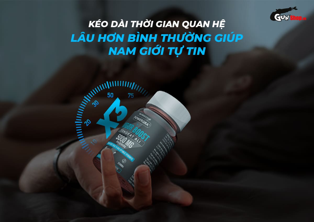 Powergra Vigor Boost TongKat Ali 60 viên tăng cường sinh lý nam mạnh mẽ