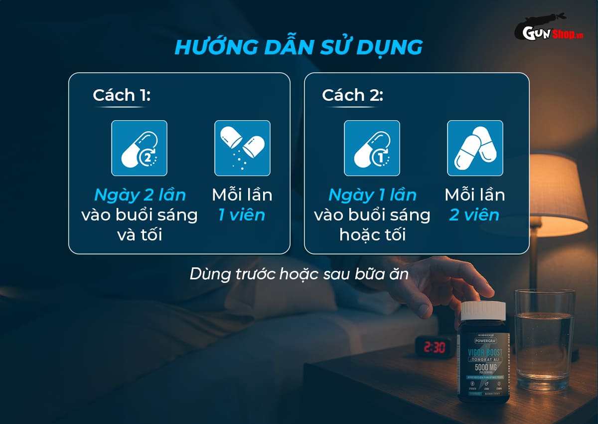 Powergra Vigor Boost TongKat Ali 60 viên tăng cường sinh lý nam mạnh mẽ