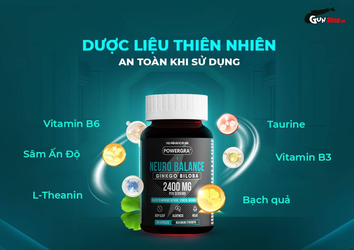 Đại lý Viên uống bổ não tăng cường trí nhớ Powergra Neuro Balance - Hộp 60 viên tốt nhất Đại lý Viên uống bổ não tăng cường trí nhớ Powergra Neuro Balance - Hộp 60 viên tốt nhất