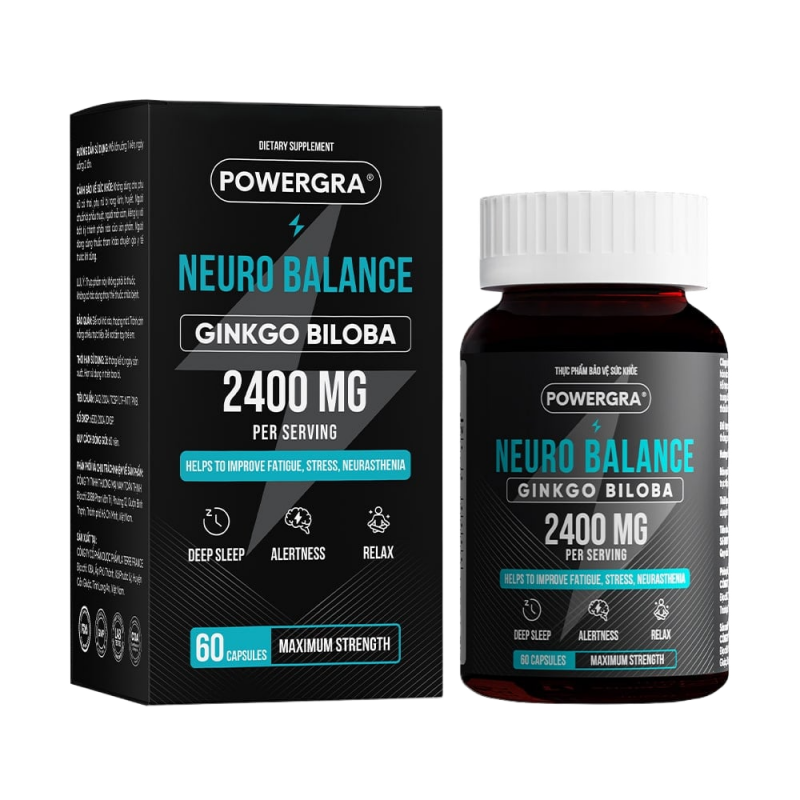  Đại lý Viên uống bổ não tăng cường trí nhớ Powergra Neuro Balance - Hộp 60 viên  tốt nhất 