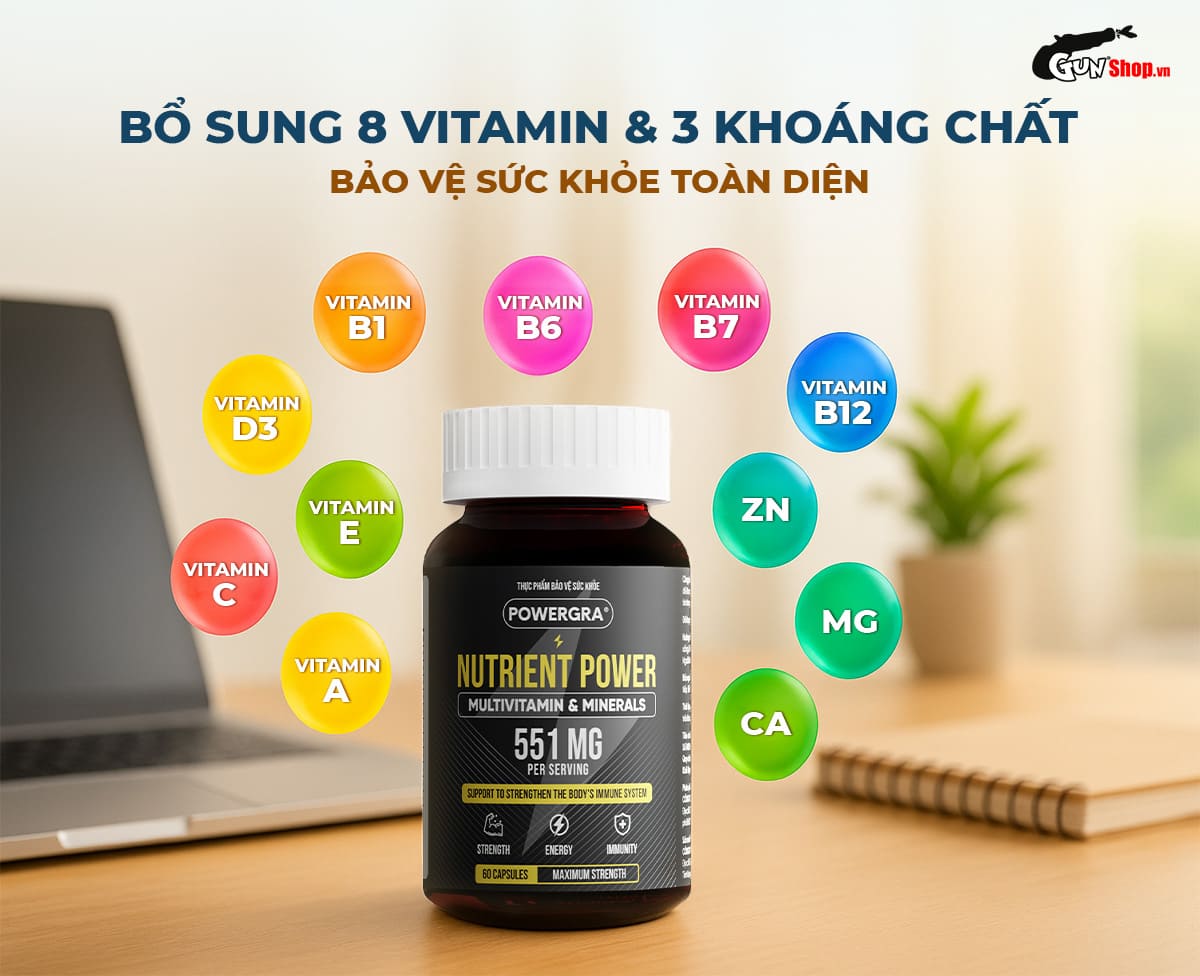 Sỉ Viên uống bổ sung vitamin tổng hợp và khoáng chất Powergra Nutrient Power - Hộp 60 viên giá sỉ Sỉ Viên uống bổ sung vitamin tổng hợp và khoáng chất Powergra Nutrient Power - Hộp 60 viên giá sỉ