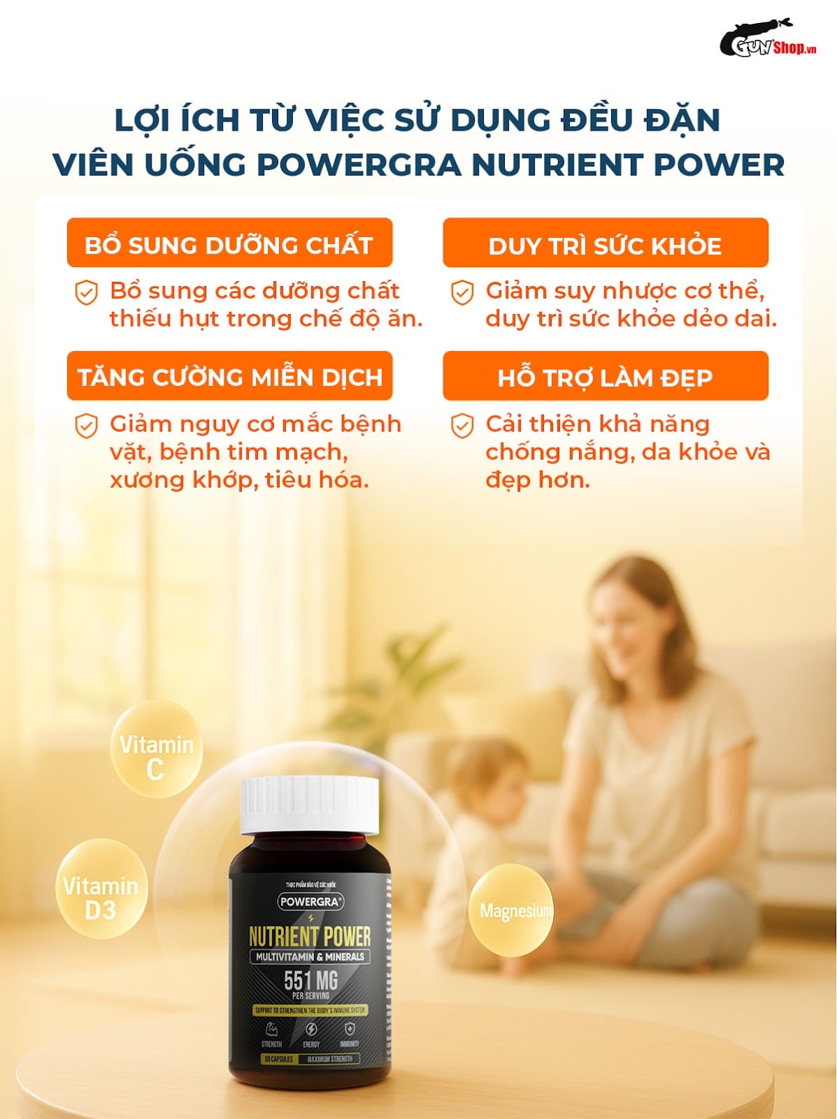 Sỉ Viên uống bổ sung vitamin tổng hợp và khoáng chất Powergra Nutrient Power - Hộp 60 viên giá sỉ Sỉ Viên uống bổ sung vitamin tổng hợp và khoáng chất Powergra Nutrient Power - Hộp 60 viên giá sỉ