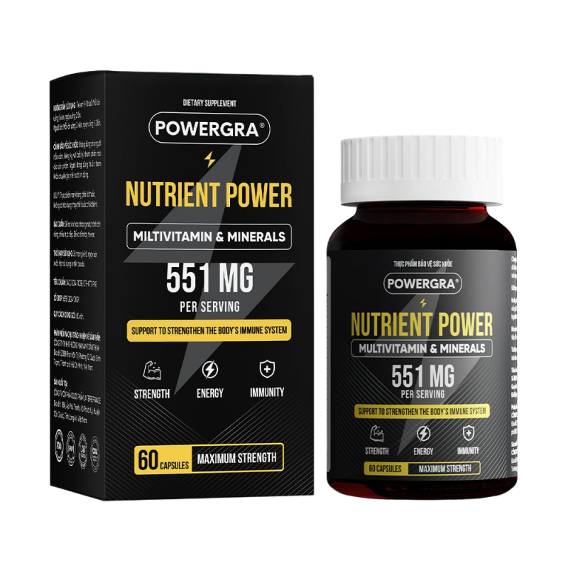  Sỉ Viên uống bổ sung vitamin tổng hợp và khoáng chất Powergra Nutrient Power - Hộp 60 viên  giá sỉ 