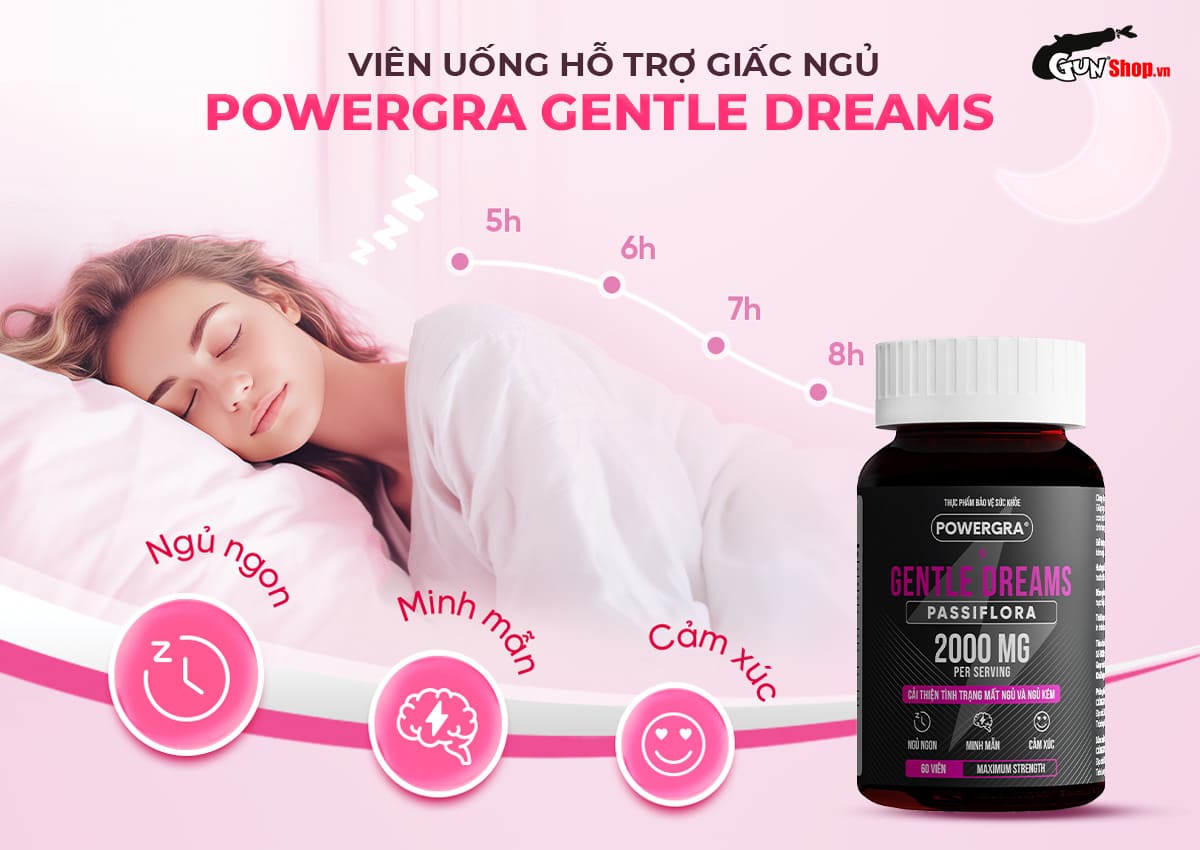Viên Ngủ Powegra Gentle Dreams 60 Viên Giấc Ngủ Ngon Tự Nhiên