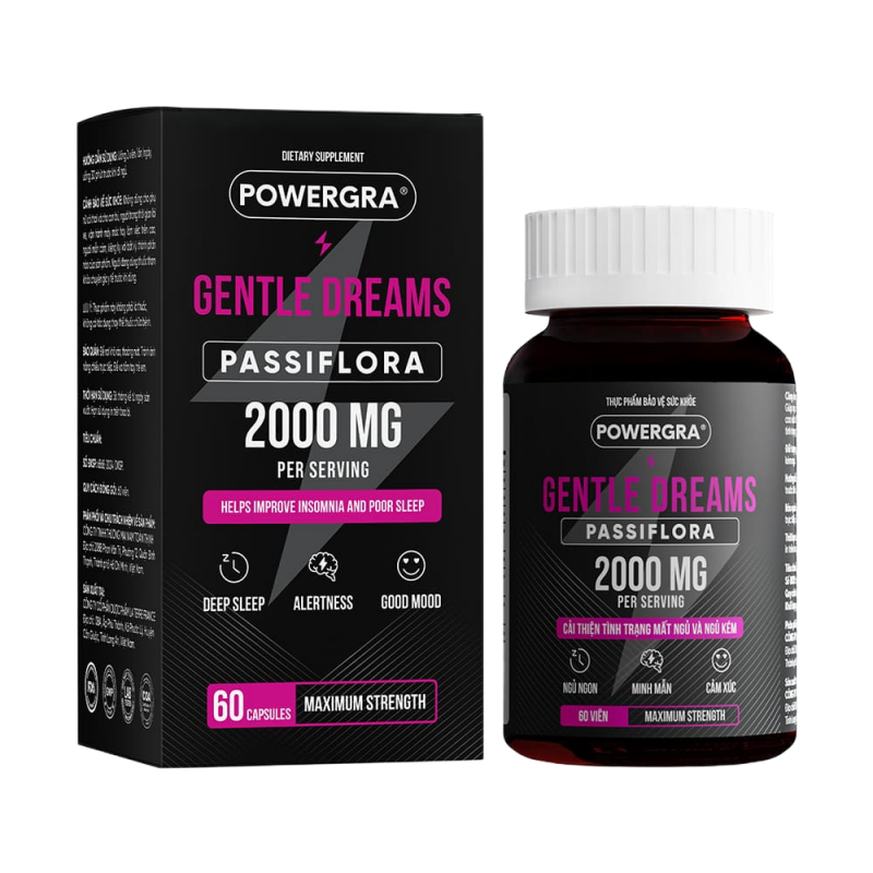  Phân phối Viên uống cải thiện tình trạng mất ngủ Powegra Gentle Dreams - Hộp 60 viên giá rẻ 