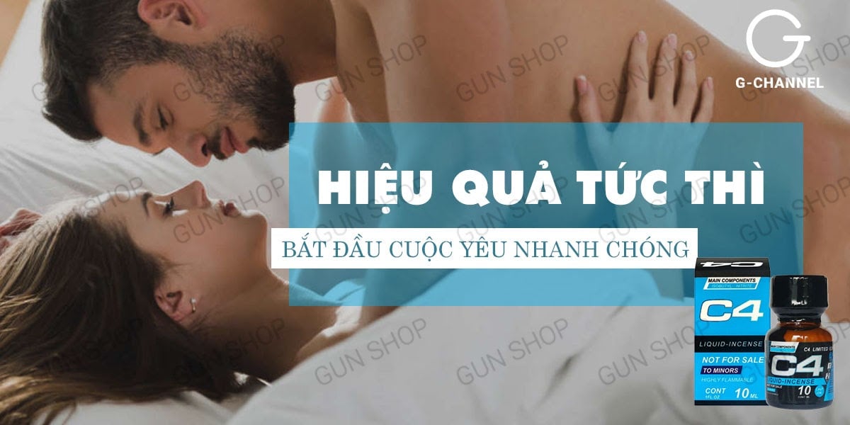 Chai hít Popper PWD USA C4 Blue tăng khoái cảm thư giãn an toàn
