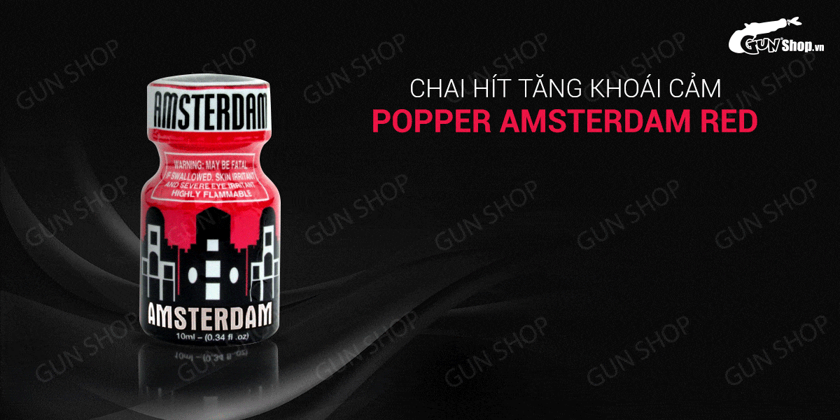 Chai hít tăng khoái cảm Popper PWD USA Amsterdam Red 10ml