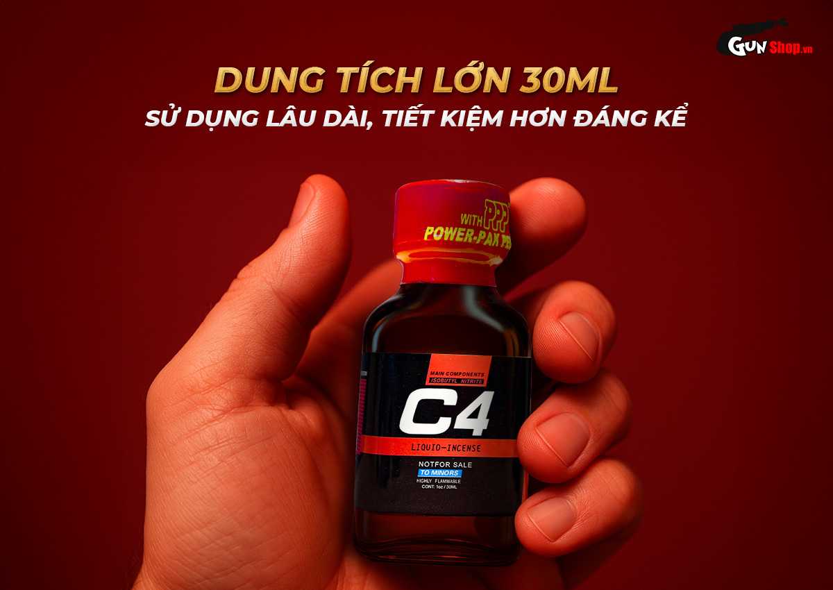 Popper PWD USA C4 Red 30ml chai hít kích thích cảm xúc mạnh