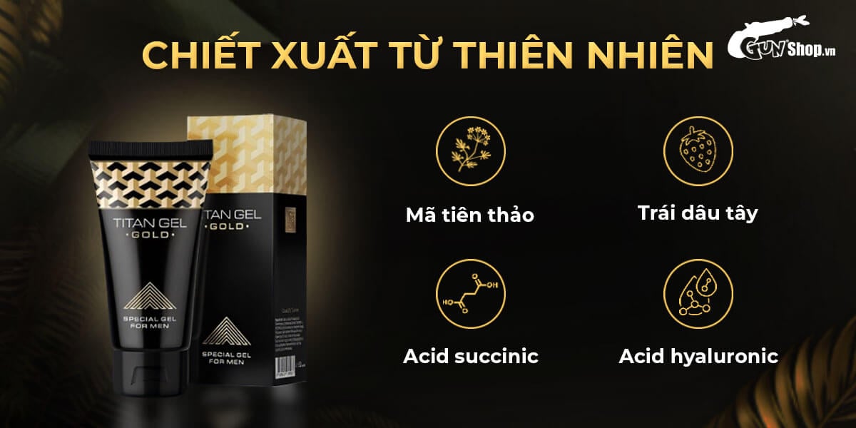 Gel bôi tăng kích thước Titan Gold cao cấp chai 50ml
