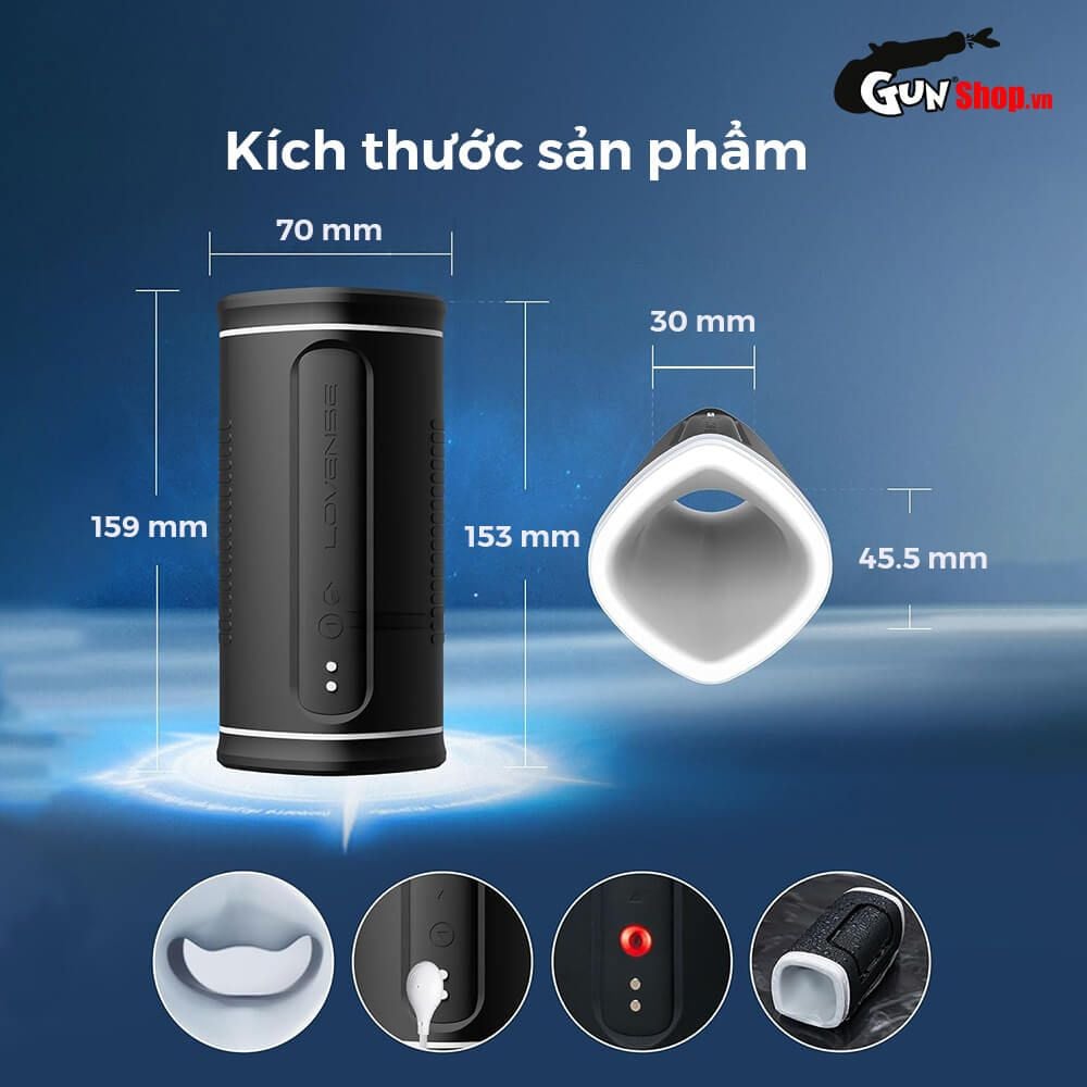 Âm đạo giả Lovense Calor điều khiển qua app rung nén tỏa nhiệt