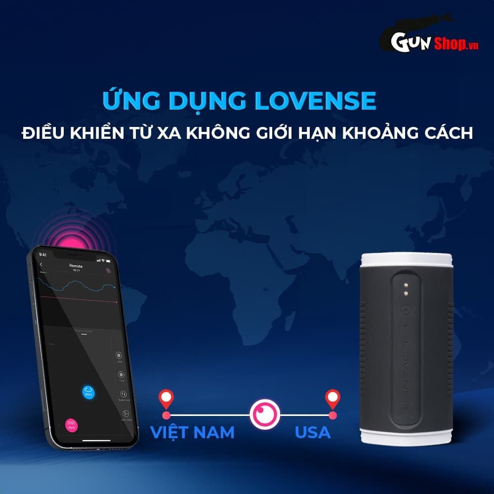 Âm đạo giả Lovense Calor điều khiển qua app rung nén tỏa nhiệt