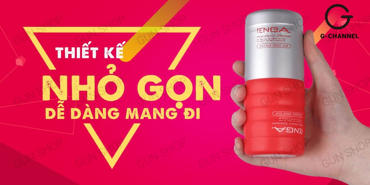 Âm đạo giả Tenga Double Hole Cup nhỏ gọn siêu thực tăng khoái cảm