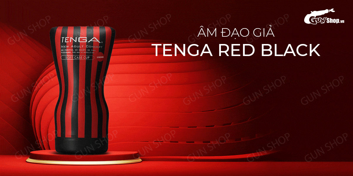 Tenga Red Black Compact Male Masturbator Japanese Design