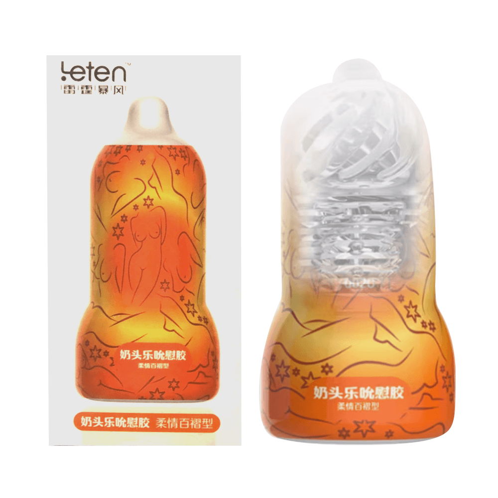 Âm đạo giả Leten Nipple Sucking Cup Orange thiết kế núm vú độc đáo 