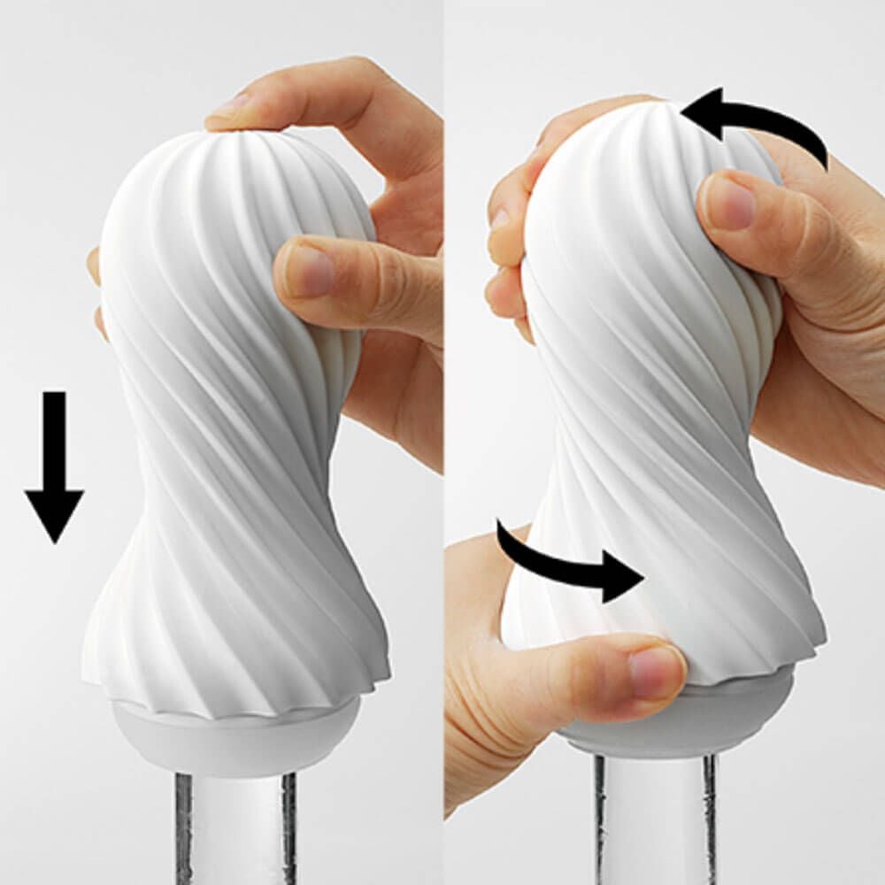 Âm đạo giả Tenga Moova Silky White thiết kế xoáy hấp dẫn chi tiết mềm mại