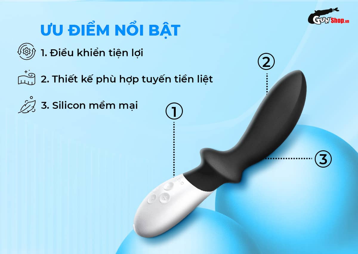 Máy massage tuyến tiền liệt Lelo Loki 6 chế độ rung thân cong sạc pin