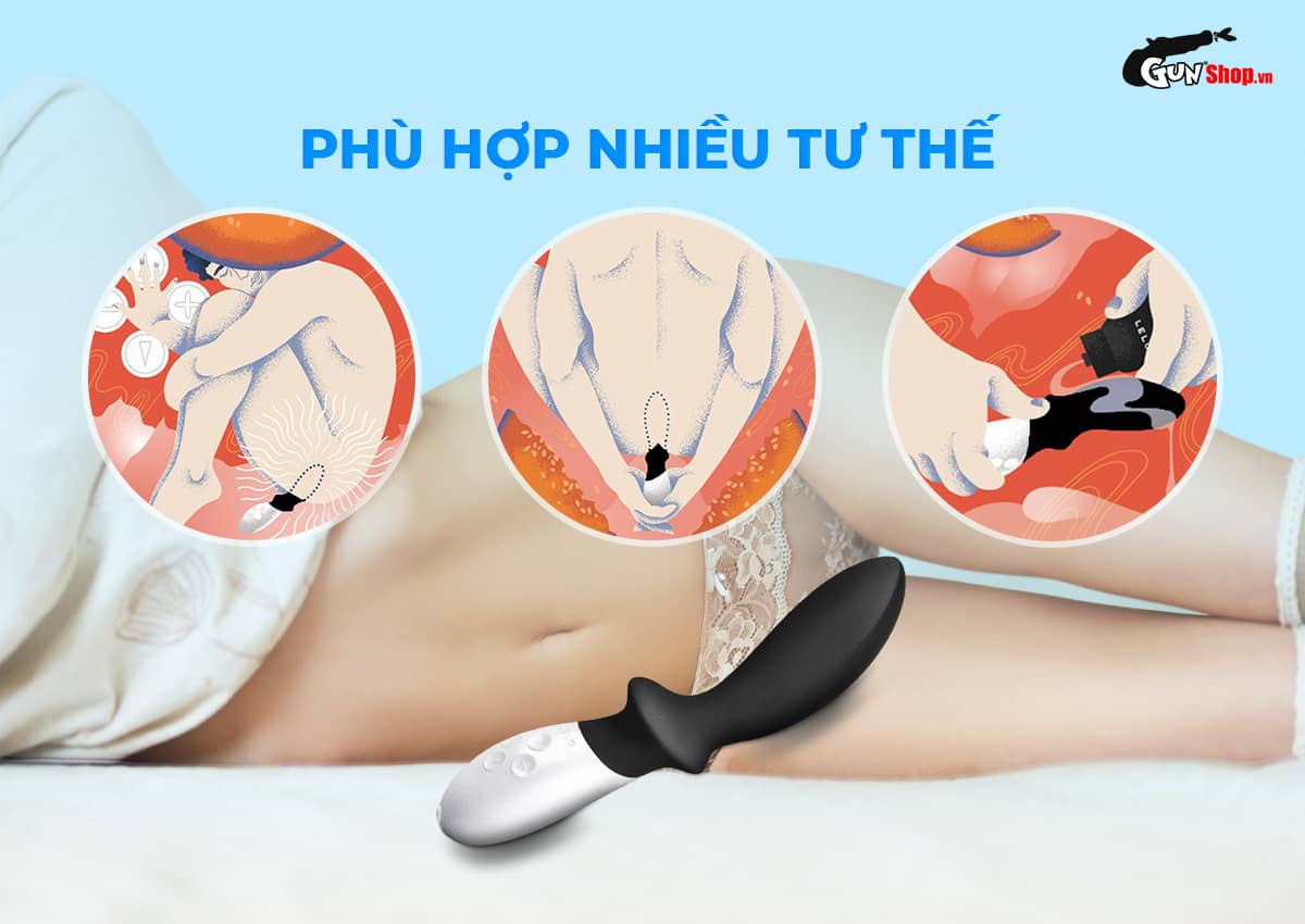 Máy massage tuyến tiền liệt Lelo Loki 6 chế độ rung thân cong sạc pin