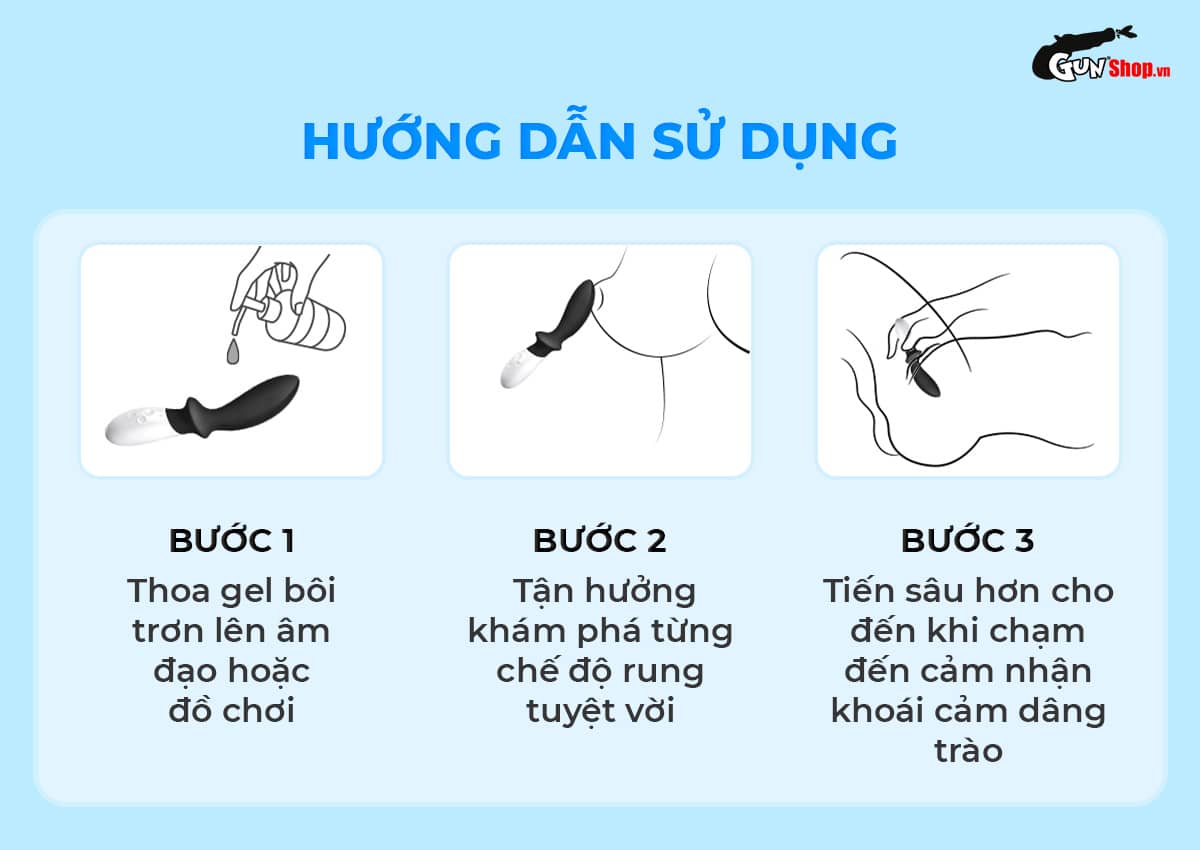Máy massage tuyến tiền liệt Lelo Loki 6 chế độ rung thân cong sạc pin