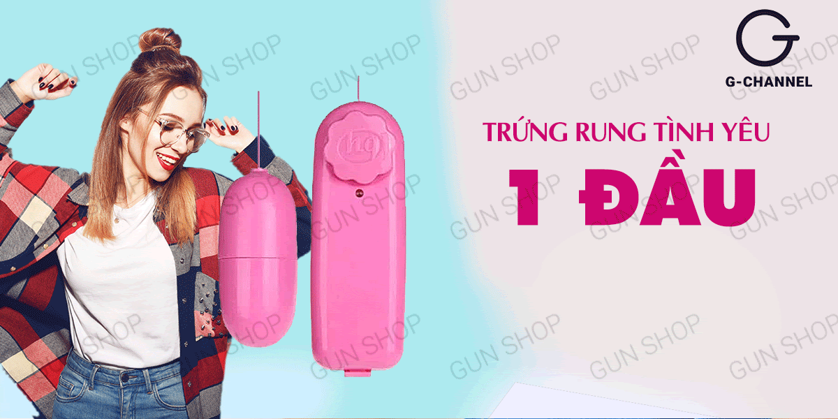 Trứng rung tình yêu 1 đầu silicone đa chế độ kích thích vùng kín