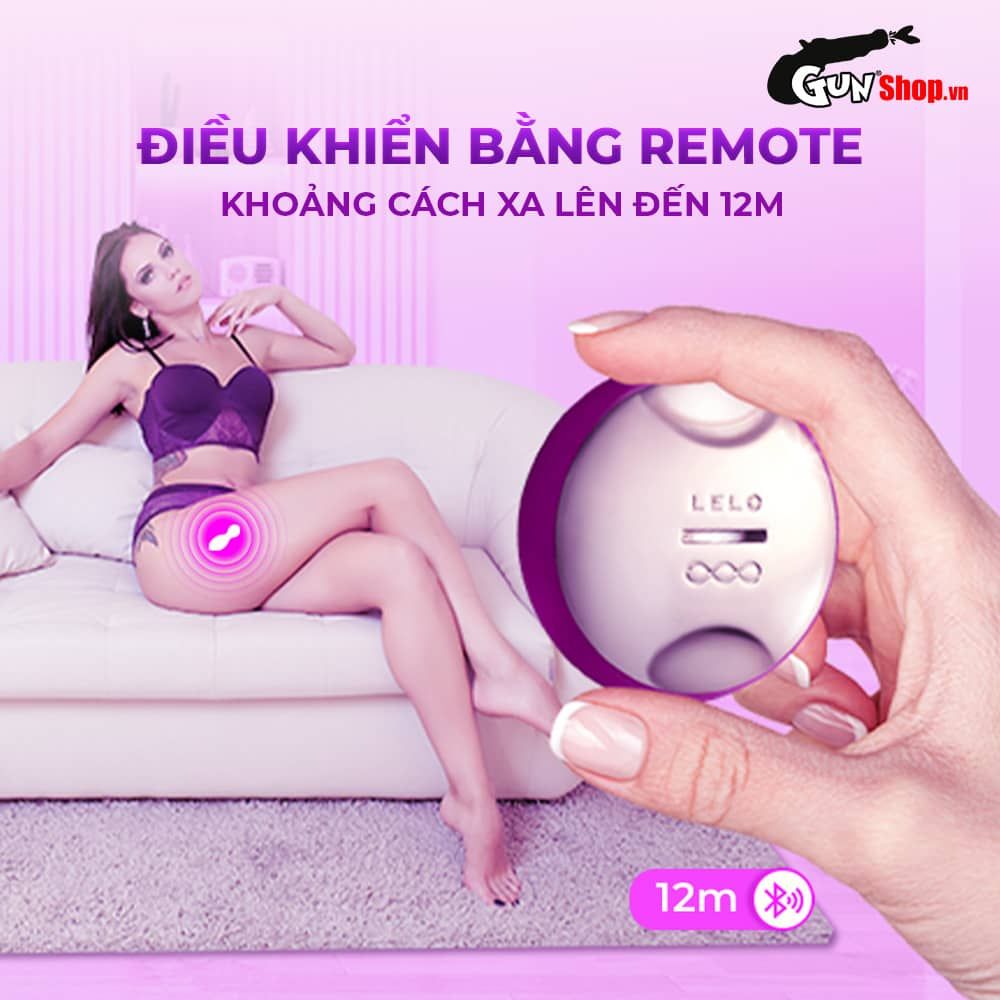 Trứng rung Lelo Hula Beads điều khiển từ xa 8 chế độ rung sạc pin