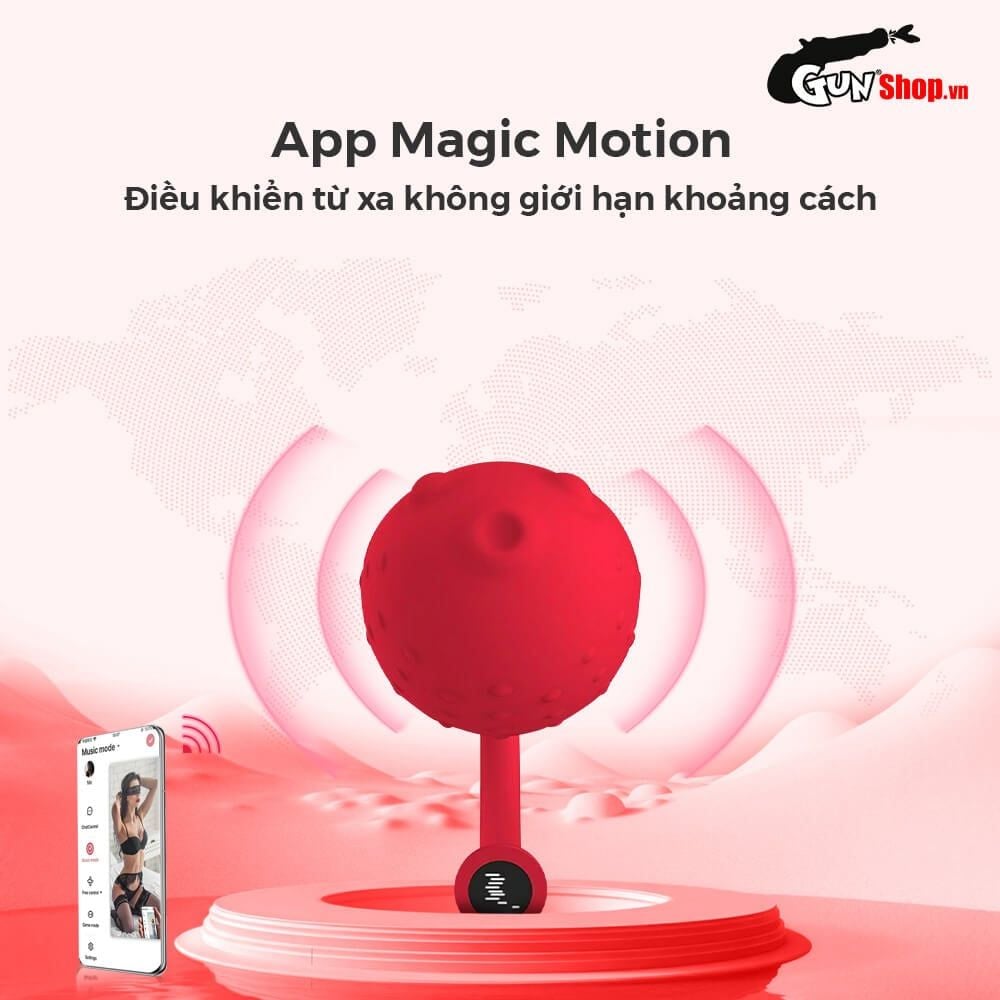 Trứng Rung Magic Motion Fugu Đỏ Silicon Y Tế An Toàn