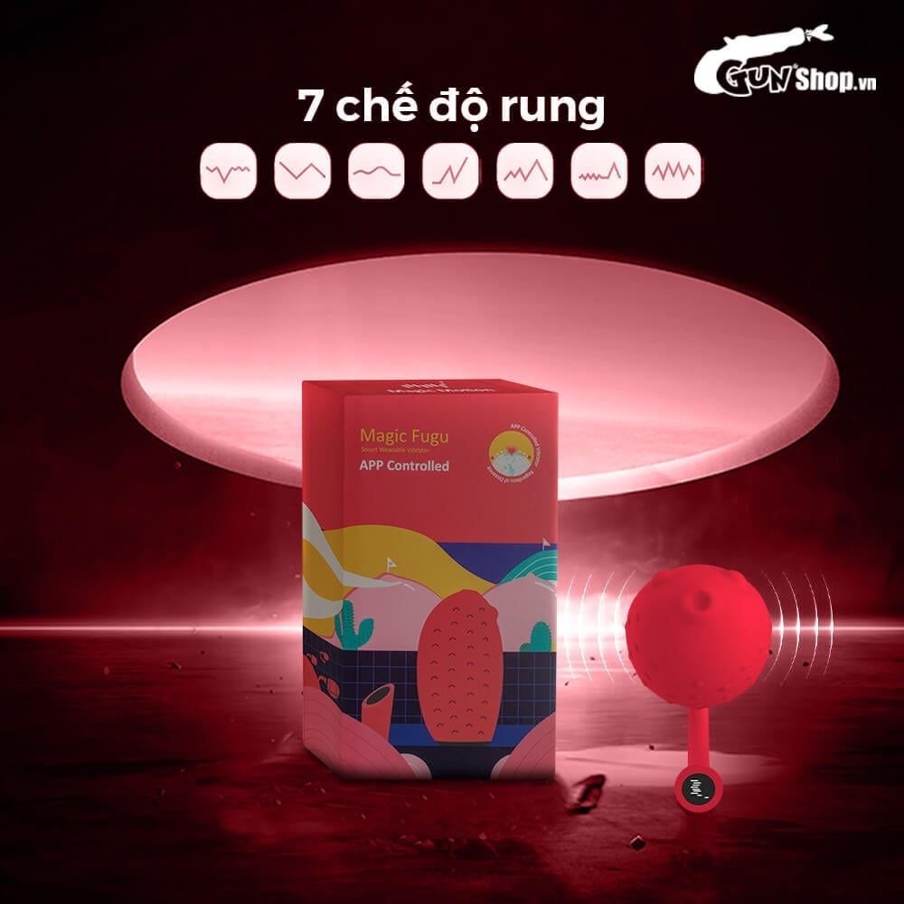 Trứng Rung Magic Motion Fugu Đỏ Silicon Y Tế An Toàn