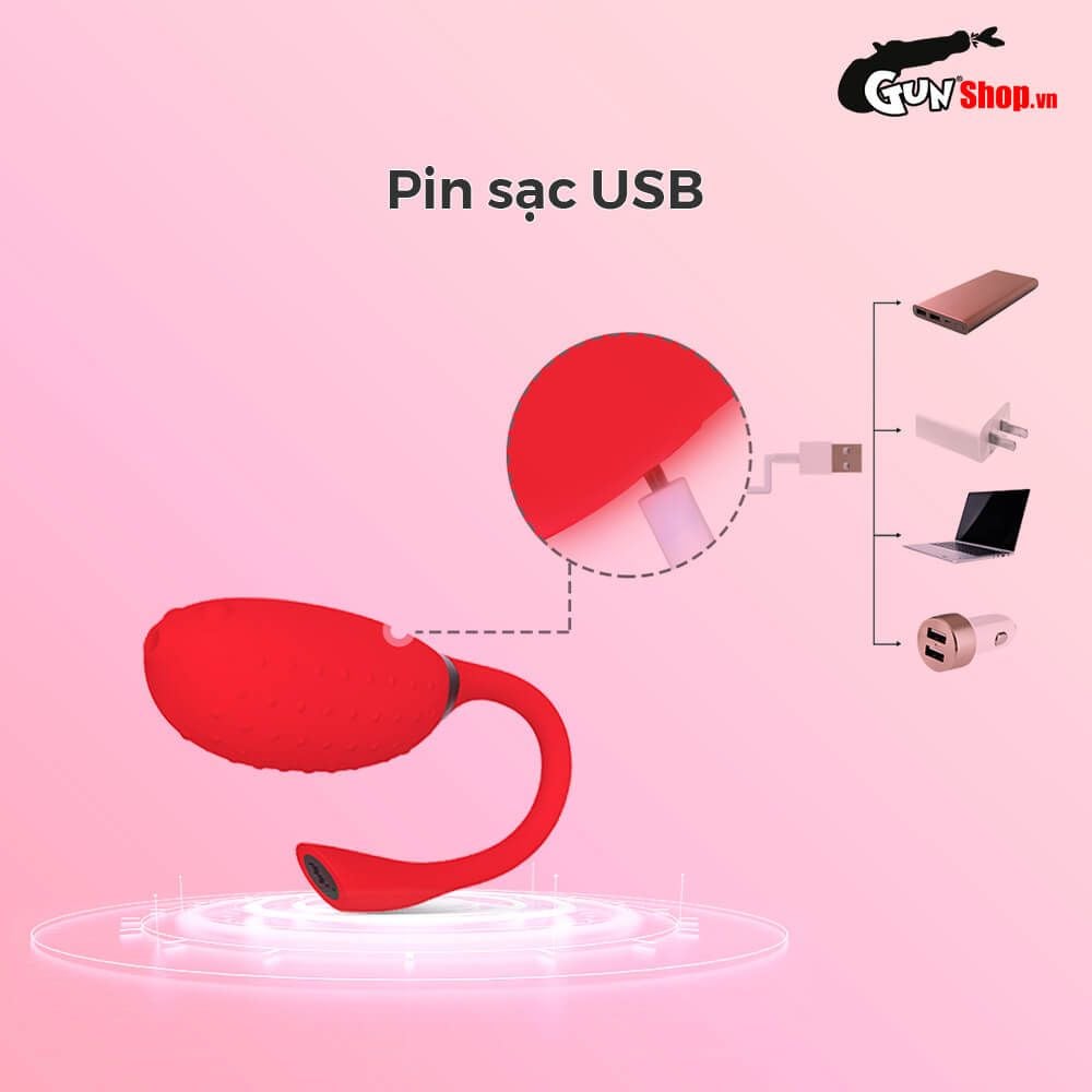 Trứng Rung Magic Motion Fugu Đỏ Silicon Y Tế An Toàn