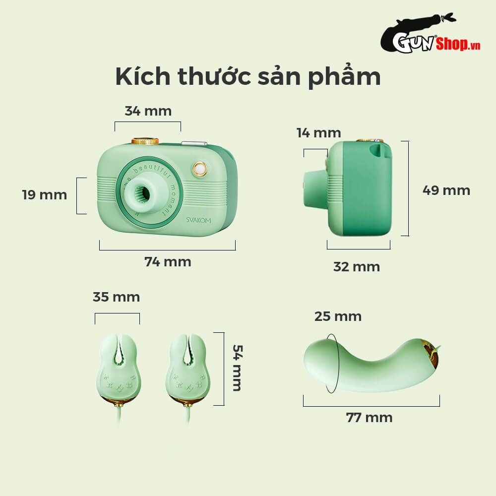 Máy massage Svakom Alberta thiết kế đẹp màu xanh bơ sang trọng