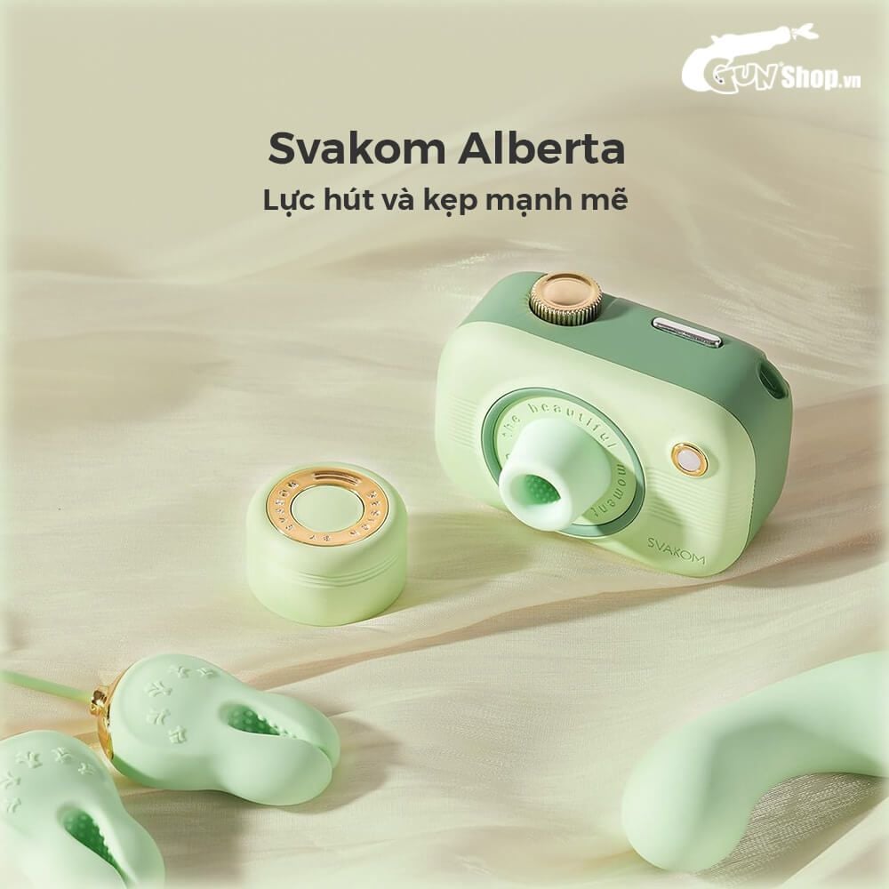Máy massage Svakom Alberta thiết kế đẹp màu xanh bơ sang trọng