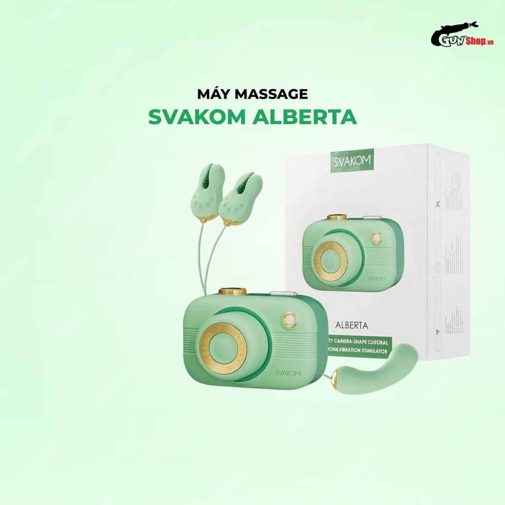 Máy massage Svakom Alberta thiết kế nhỏ gọn sang trọng xanh bơ