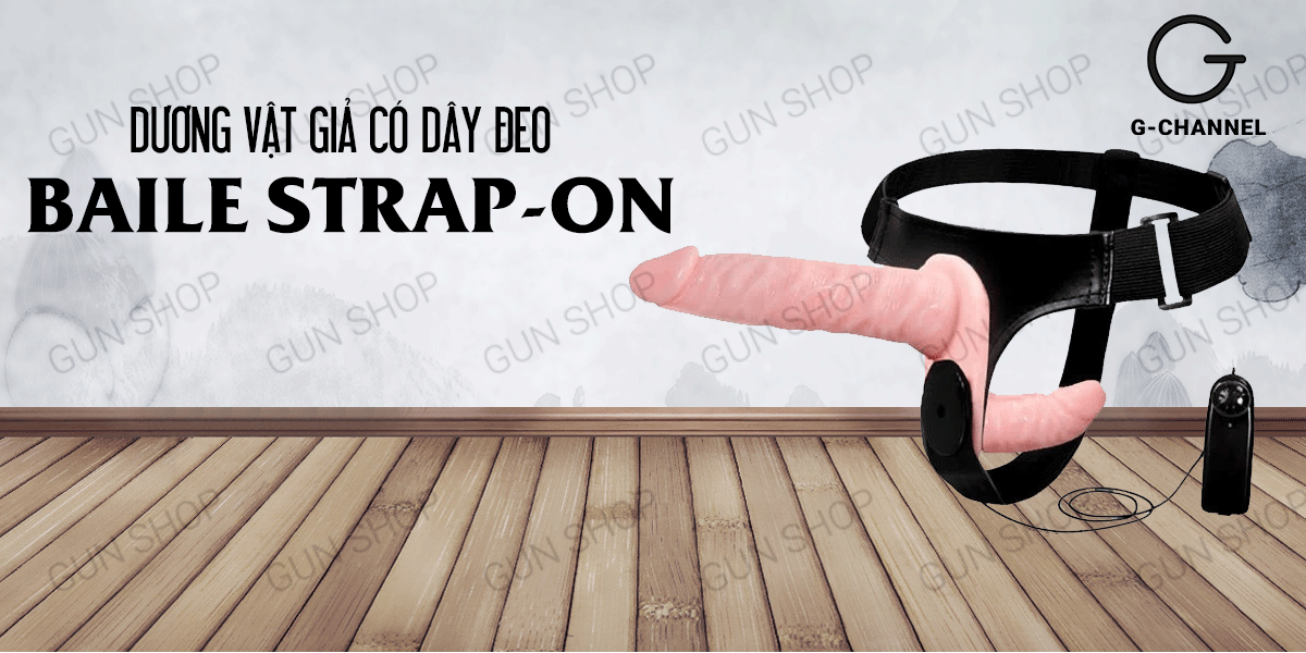 Dương vật giả 2 đầu có dây đeo rung Baile Strap-on siêu mềm