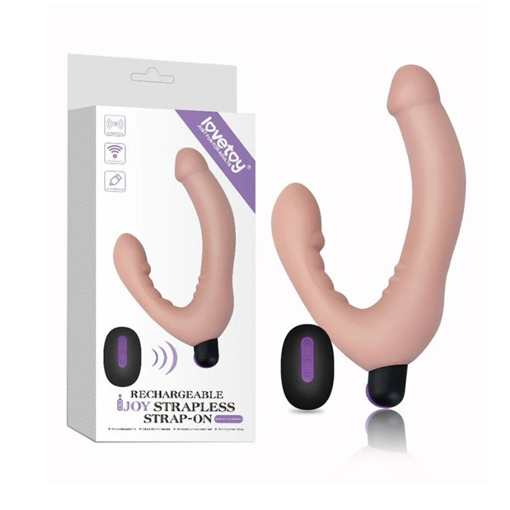Dương vật giả 2 đầu Lovetoy Ijoy Strapless sạc điện 