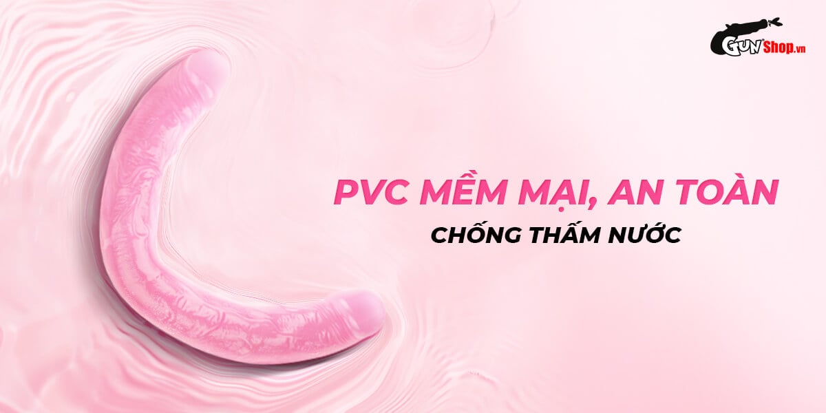 Dương vật giả 2 đầu Chisa Hi-Rubber 12.8 Inch màu hồng silicon mềm dẻo