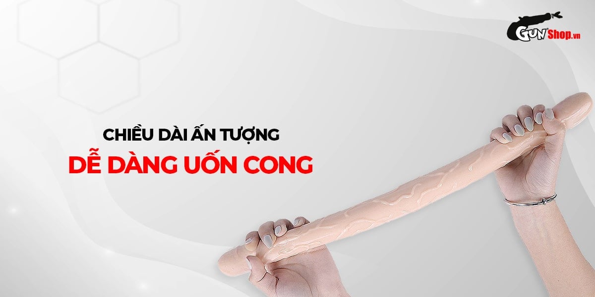 Dương vật giả 2 đầu silicon mềm mại uốn cong đa chiều